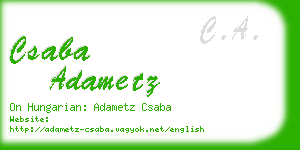csaba adametz business card
